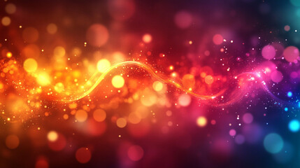 Fototapeta premium A colorful, swirling line of dots with a red background