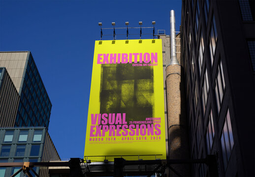 Vertical Billboard Mockup Featuring  in New York City