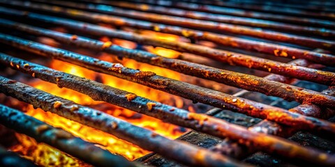 Minimalist Dirty BBQ Grill Grate - Grunge Texture Background
