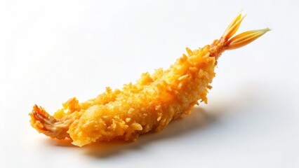 Naklejka premium Minimalist Ebi Tempura on White: Japanese Cuisine Stock Photo