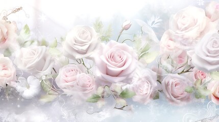 Delicate Pastel Roses Softly Arranged In A Romantic Floral Display