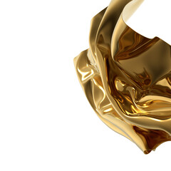 Shiny and luxurious gold fabric drapes gracefully