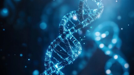 Glowing DNA Strand, Abstract Science Background
