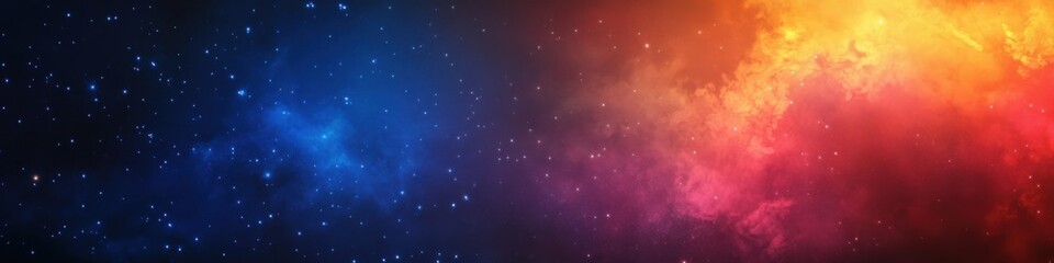 Colorful cosmic nebula with stars in a vast space environment