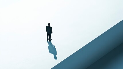 Businessman Facing a Difficult Decision, Minimalist Concept