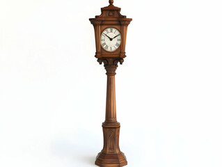 Elegant 3D Wooden Floor Clock Illustration