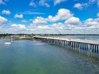 Obraz premium Peaceful Tourist Attraction of Stock Havant Hayling Beach and Ocean on Hayling Island and Former Civil Parish, Havant Hampshire, South East England Great Britain