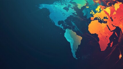 Obraz premium Global Market Heatmap: Abstract World Map Visualization