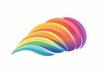 Colorful vector wave shape on a white background, a colorful rainbow-colored vector design, a rainbow color gradient, a colorful rainbow, vector art, rainbow colors