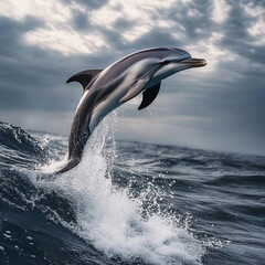 Fototapeta premium dolphin jumping out of water