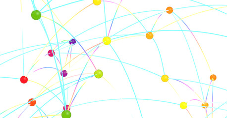 Colorful Network Connections Abstract