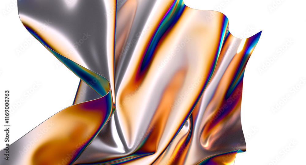 Poster iridescent fabric flowing in a mesmerizing dance