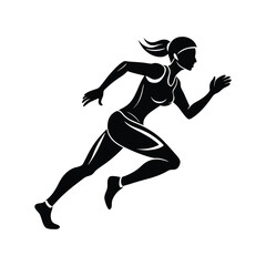 Running Woman Vector Silhouette Design