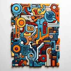 Isolated On White. Sticker. logotype. Whimsical Playful Cartoon Abstractions: A Fun and Creative Illustration