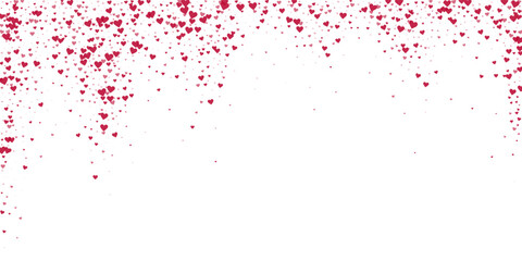 Naklejka premium Red hearts scattered on white background.