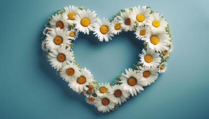 heart shaped wreath of daisies symbolizing health and renewal