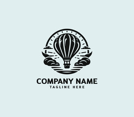 Obraz premium Hot air balloon logo design. Air balloon logo. Air adventure, Balloon festival, Sky travel vector