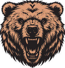 Obraz premium Ferocious Polar Bear Head with an Angry Look 