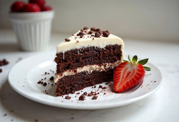 chocolate cake with cherries