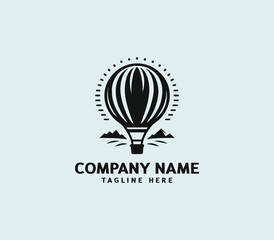 Hot air balloon logo design. Air balloon logo. Air adventure, Balloon festival, Sky travel vector
