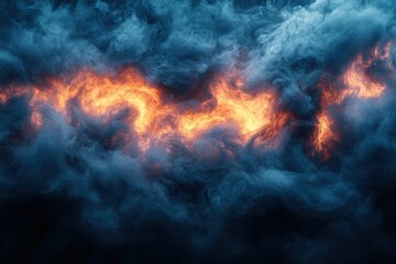 Fototapeta premium dark swirling gray smoke envelops a night sky creating an eerie and foreboding atmosphere perfect for a horrorthemed background that evokes feelings of suspense and mystery