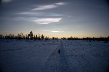 Polar stratospheric cloud, also known as nacreous clouds from nacre, or mother of pearl, due to its...