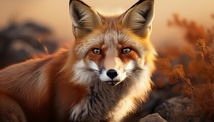 Fototapeta premium fox in earthy tones