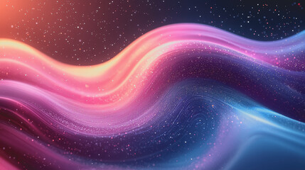 Obraz premium Vibrant Abstract Background Featuring Colorful Waves Flowing Harmoniously with Twinkling Stars Creating a Dreamy Atmosphere of Light and Movement Evoking Creativity and Imagination