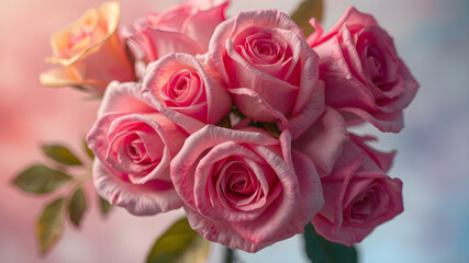 Beautiful background roses for valentine&acute;s day, vibrant, Colorful gradient splash, hd, 4k, high-quality, highly detailed, photorealistic, RAW, high quality, dynamic lighting, sharp focus, ultra realis