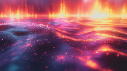Naklejka premium Vibrant Abstract Background Featuring Colorful Lights and Soft Waves Creating a Dreamy Atmosphere with a Dynamic Flow of Colors Ideal for Modern Art and Creative Design Projects