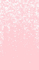 White hearts scattered on pink background.