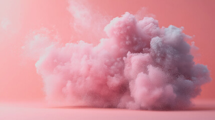 Vibrant powder-coated celebrations with a stunning pink smoke bomb on a soft pink background perfect for creative projects event marketing and joyful expressions of happiness