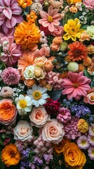 Colorful floral arrangement featuring a variety of flowers in bright hues during springtime