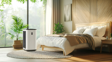 A dehumidifier in modern bedroom