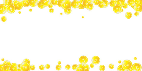 Ferritin round droplets scattered randomly.