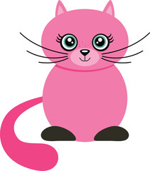 Cute and friendly pink cat