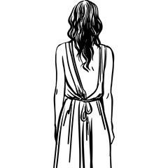 Back View of a Woman in a Robe