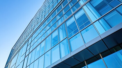 Obraz premium Modern Glass Skyscraper Architecture: A Blue Hue