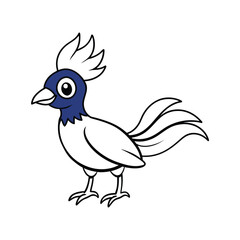 Blue birds of paradise remarkable and extravagant vector silhouette illustration. 