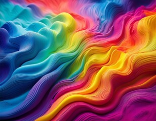 Obraz premium colorful compressed powder waves background rainbow colors