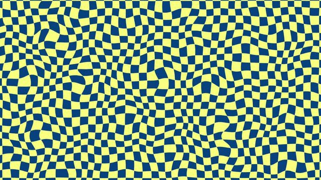 pale yellow and blue animated wavy checkboard background	
