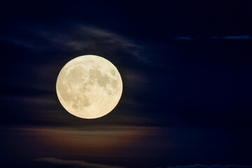 Satov, Southern Moravia, Czech Republic - August 30, 2023: Supermonn