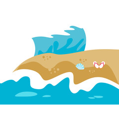 Summer wave seashore