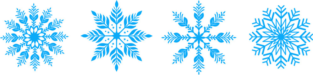 Snowflake vector image icon collection, Christmas snowflake icon collection.