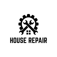 House Repairs logo design template vector illustration. House renovation symbol, icon.
