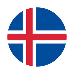 Obraz premium Round Iceland flag icon