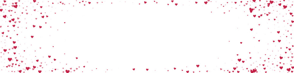 Red hearts scattered on white background.