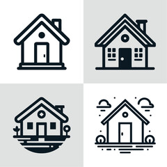 House icon set. Home vector illustration sign.