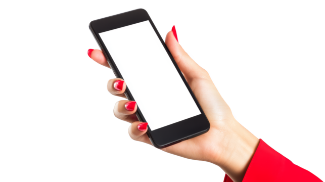 Closeup of hand holding modern smartphone, mobile connectivity and communication in the digital age