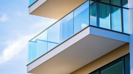 Obraz premium Modern Glass Balcony Design: A Stunning Architectural Detail